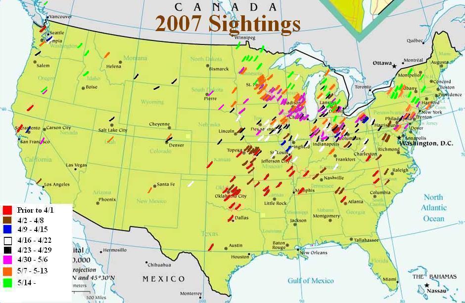 Historic Morel Sighting Map