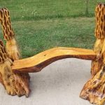 Chain Saw Carved Morel Bench