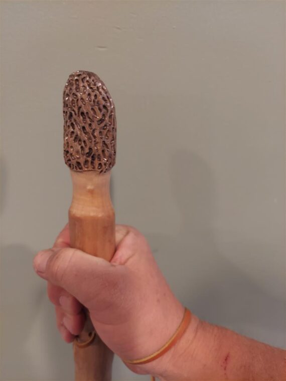 hard carved hiking stick